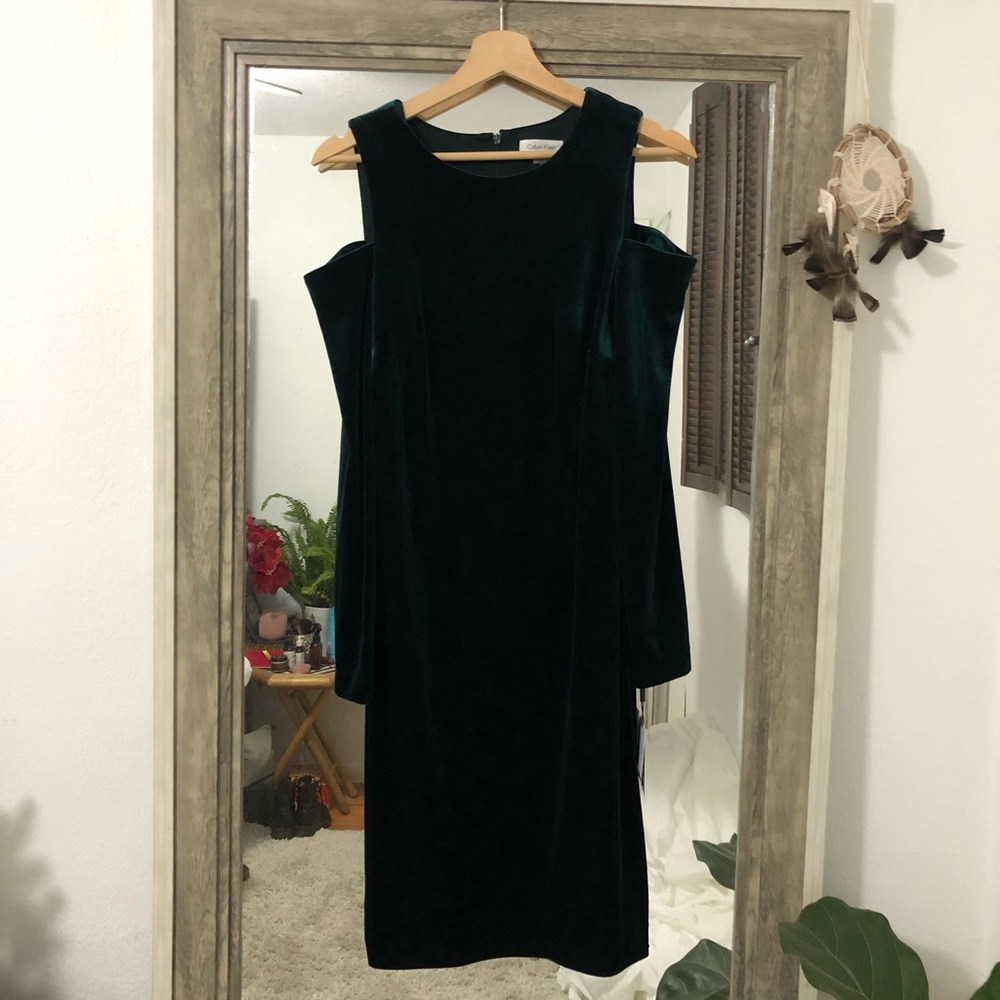 Green velvet dress
